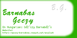 barnabas geczy business card